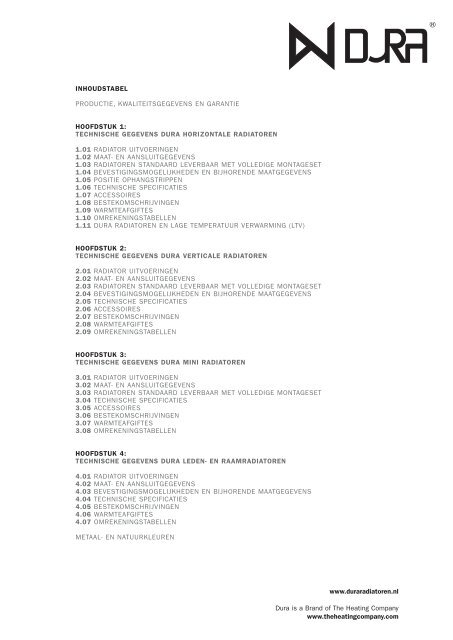 technische gegevens duRa hoRiZontale RadiatoRen 1.01 radia