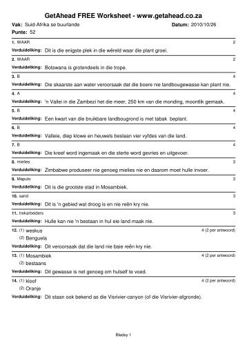 GetAhead FREE Worksheet - www.getahead.co.za