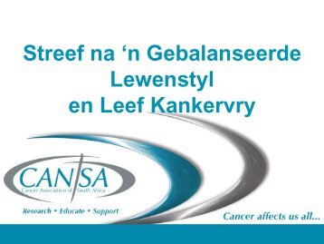 Streef na 'n Gebalanseerde Lewenstyl en Leef Kankervry
