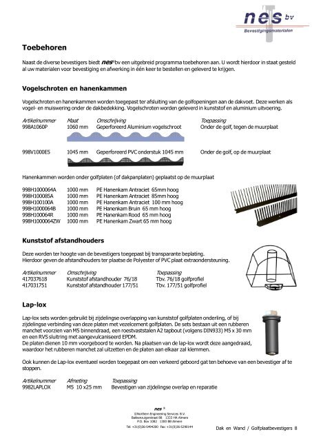 Download "golfplaatbevestigers.pdf" - NES BV