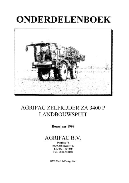 AGRIFAC ZETTRIJDFR ZA 3400 P LANDBOUWSPUIT AGRIFAC B.V.