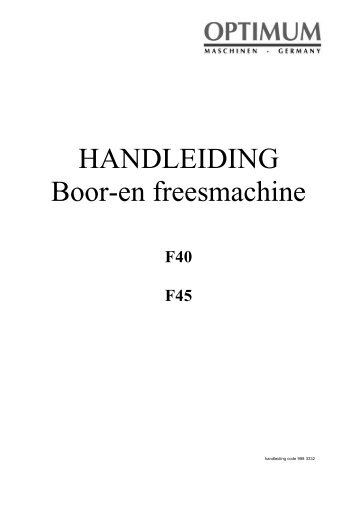HANDLEIDING Boor-en freesmachine