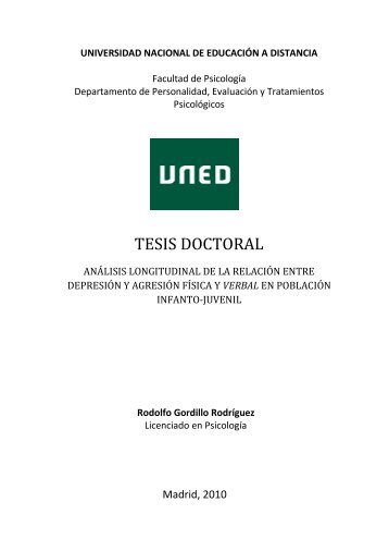 Análisis longitudinal de la relación entre depresión - e-Spacio