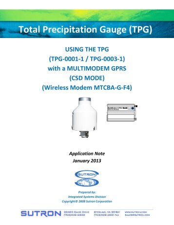 MultitechGSM-TPG App note - Sutron Corporation