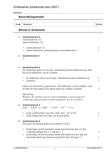 Eindexamen scheikunde havo 2007-I - Havovwo.nl