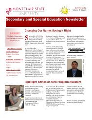 Summer 2012 Newsletter - Montclair State University