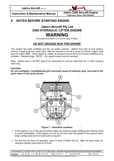 INSTRUCTION AND MAINTENANCE MANUAL FOR ... - Jabiru Aircraft