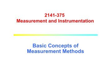 Basic concept of measurement methods - Pioneer.chula.ac.th