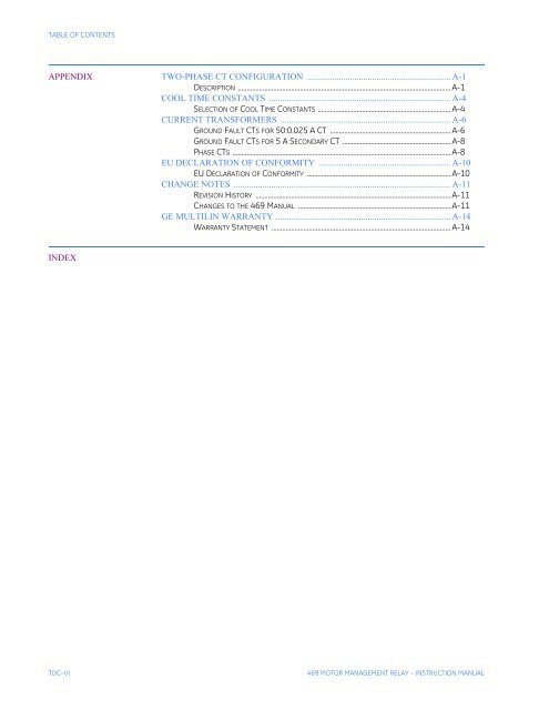 Multilin 469 Motor Management Relay ... - GE Digital Energy