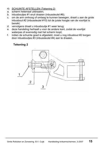 Handleiding KNIKARMSCHERMEN - Zonweringstunter.nl