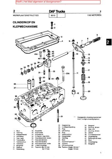 Cilinderkop en kleppen mechanisme - Oudedaftechniek