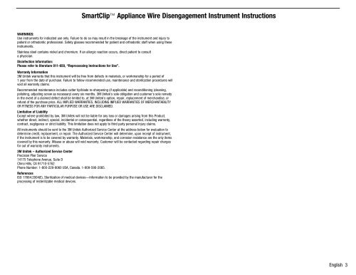 SmartClip™ Appliance Wire Disengagement Instrument Instructions ...