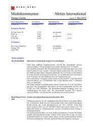 Marktkommentar Aktien International - BEKB
