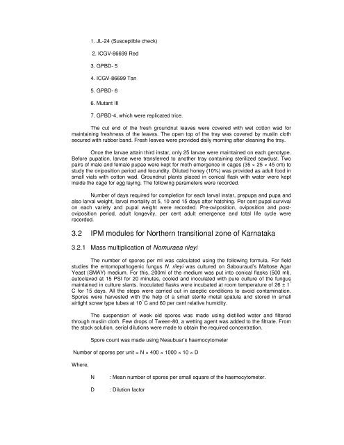 screening elite genotypes and ipm of defoliators in groundnut