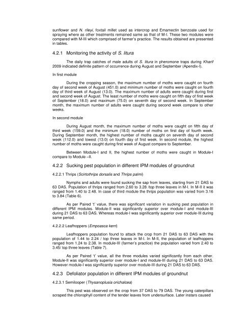 screening elite genotypes and ipm of defoliators in groundnut