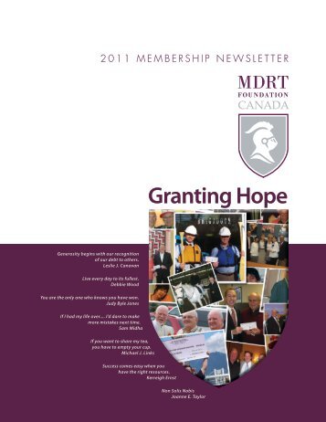 Granting Hope - MDRT Foundation Canada