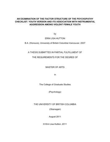 An Examination Of The Factor Structure Of The Psychopathy Checklist