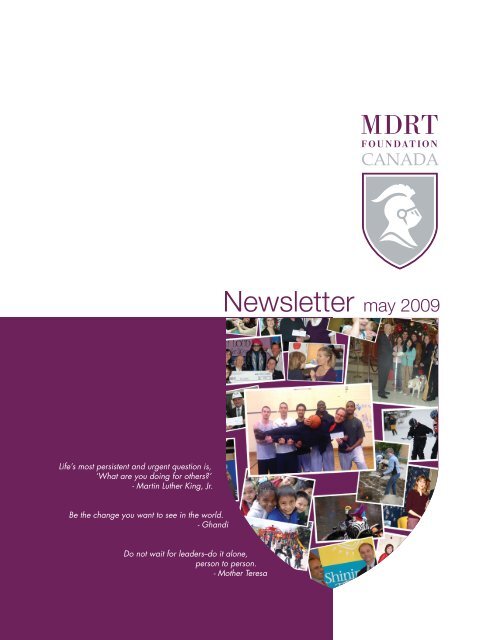 Newsletter may 2009 - MDRT Foundation Canada