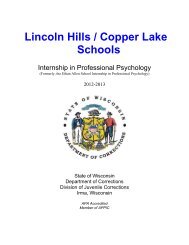 Lincoln Hills / Copper Lake Schools - Wisconsin Department of ...