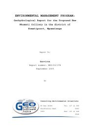 Geohydrology report - Sentula Mining