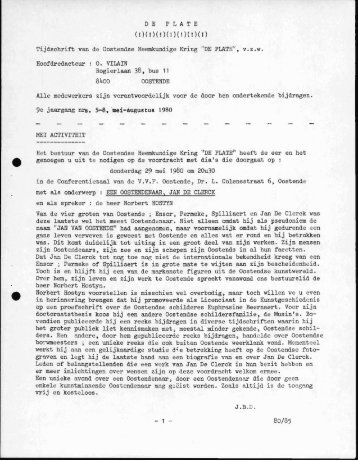 DE PLATE !)( MOM( !)( !)( Tijdschrift van de Oostendse ...