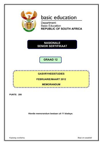 senior certificate grade 12 nasionale senior sertifikaat graad 12