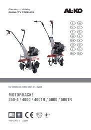 Motorhacke 350-4 / 4000 / 4001r / 5000 / 5001r - AL-KO Garten + ...