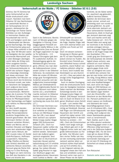 Leipziger Sportwoche - Das Fußballmagazin - Ausgabe 06 vom 06.05.2013