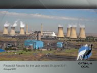 Financial Results for the year ended 30 June 2011 - Optimum Coal