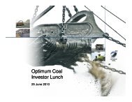 Investor Lunch - Optimum Coal