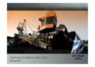 20110609 Optimum Collieries analyst site visit ... - Optimum Coal