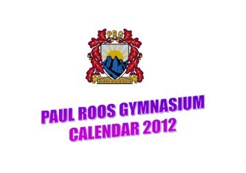 PRG Calendar 2012 - Paul Roos Gymnasium
