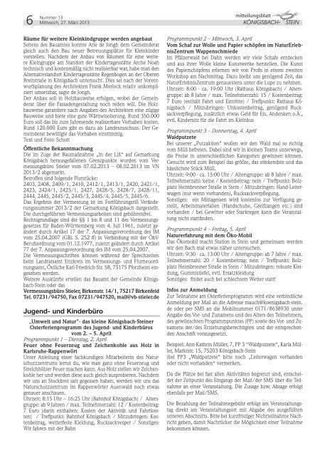 Amtsblatt Ausgabe 13/2013 - Gemeinde Königsbach-Stein