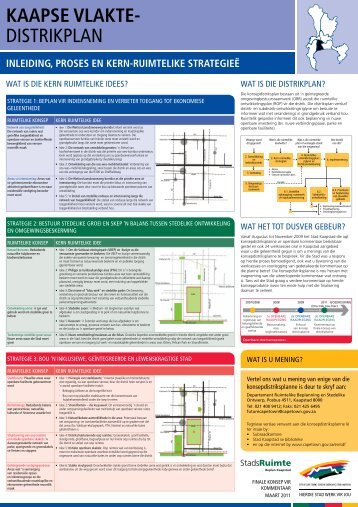 Poster: District B Plans - City of Cape Town