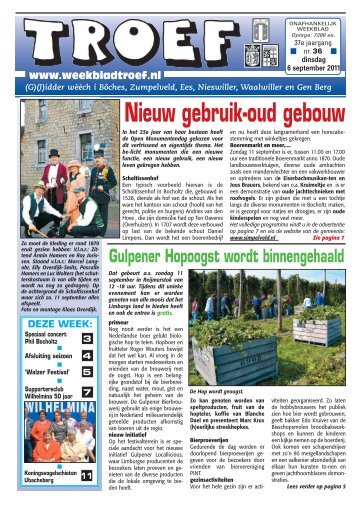 Nieuw gebruik-oud gebouw - Weekblad Troef