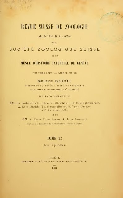 Revue suisse de zoologie - upload.wikimedia....