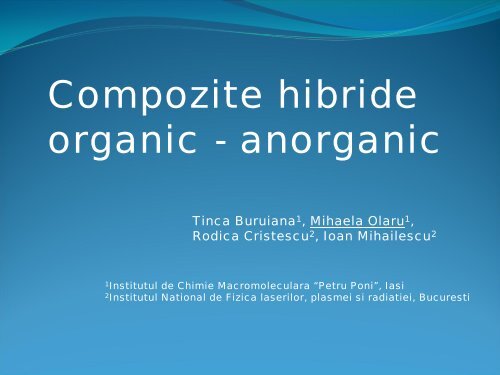 Compozite hibride organic - anorganic