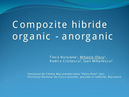 Compozite hibride organic - anorganic