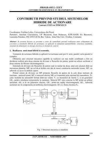 contributii privind studiul sistemelor hibride de actionare - IPA SA