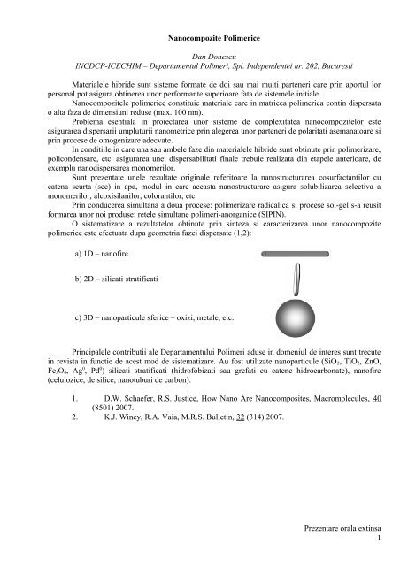 POE - INDUSTRIA PETROCHIMICA DIN ROMANIA – - ICECHIM