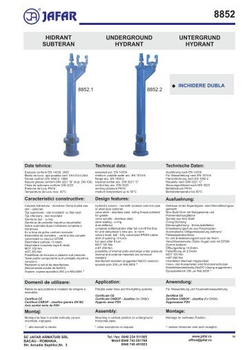 HIDRANT SUBTERAN 8852 DN 80-DN100 - Jafar