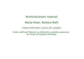 Multifunkcionalni materiali Marija Kosec, Barbara Malič - NaMat