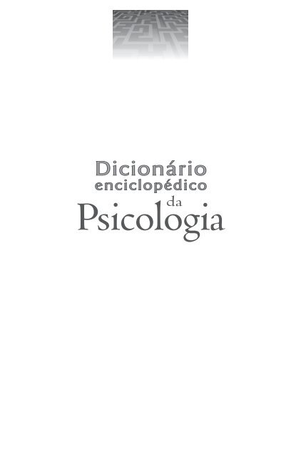 Dicionário Enciclopédico da Psicologia - Livraria Martins Fontes