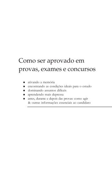 Como ser aprovado em provas exames e concursos