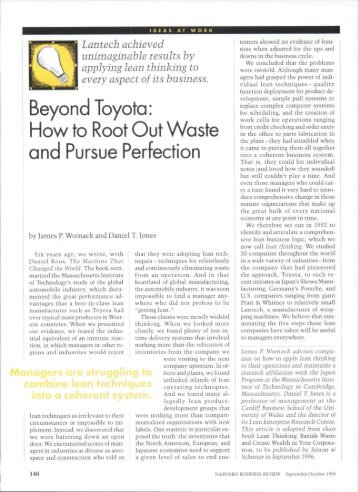 Beyond Toyota: How to Root Out Waste and Pursue Perfection