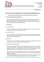 SACAI POLICY ON THE MODERATION OF SCHOOL BASED ...