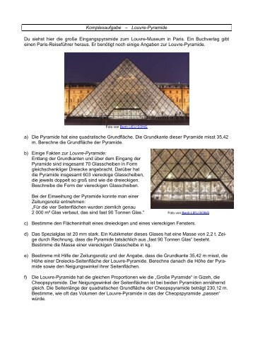 Komplexaufgabe – Louvre-Pyramide Du siehst hier die große ...