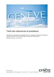 Tarifs des redevances et prestations (français) (2 ... - Genève Aéroport