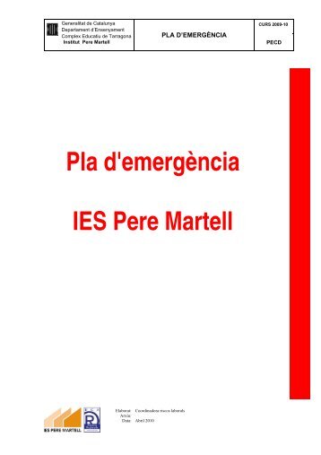 Pla d'emergència del centre docent - Institut Pere Martell