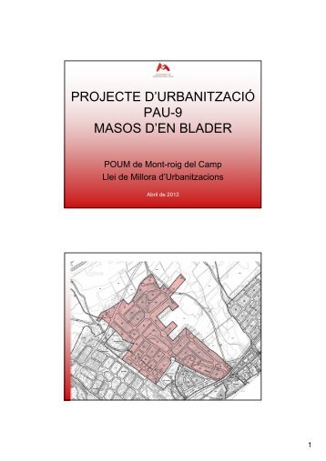 projecte d'urbanització pau-9 masos d'en blader - Ajuntament de ...